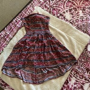 Multi colored strapless dress